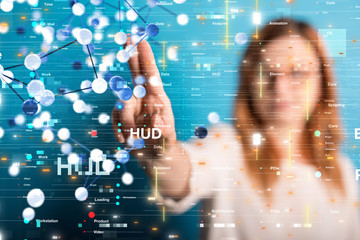 Poster - Abstract Futuristic infographic with Visual data complexity