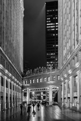 Wall Mural - Rainy Night in Chicago Around The Wrigley Building