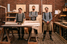 Team Of Carpenters In The Workshop