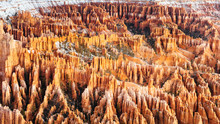 The Hoodoo Sandstone Formations Of Bryce Canyon National Park From Bryce Point At Sunrise.
