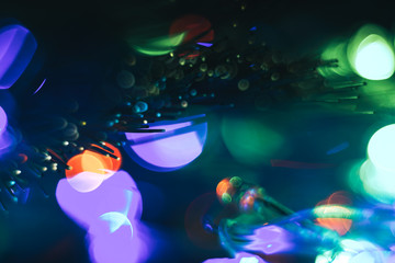 Poster - Beautiful abstract fiber optical network cable on a multi colored glow background.
