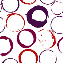 Abstract Seamless Pattern. Wine Vector Background Graphically Template. Red, Burgundy, Pink Wine Circles. 