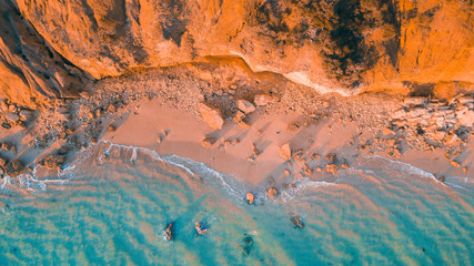 aerial view of australian beaches and coastline of the great ocean road