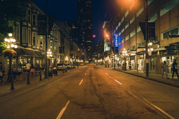 traffic in the city at night