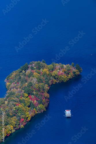 半月山の展望台から見た中禅寺湖と八丁出島 Stock Photo Adobe Stock