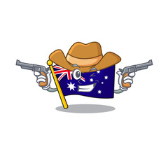 Sticker - Cowboy australian flag clings to cartoon wall