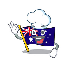 Canvas Print - Chef australian cartoon flag kept in cupboard