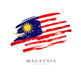 Canvas Print - Flag of Malaysia. Vector illustration on a white background.