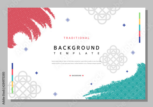 Cuadros en Lienzo Simple Korean traditional pattern template