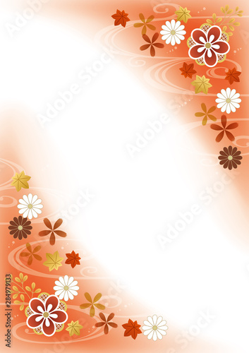 秋のふわっとした和柄フレーム Stock Vector Adobe Stock