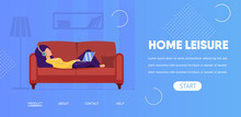 Home Leisure Horizontal Banner. Weekend Spare Time