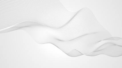 Poster - simple abstract white wavy trendy beautiful white curve background