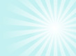 Sunlight background. Pale blue color burst background with white highlight.