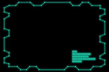 Leinwandbilder - Digital futuristic frame on a black background