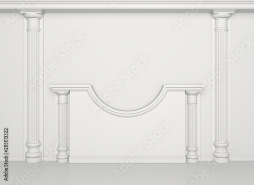 Dekoracja na wymiar  biala-sciana-z-klasycznymi-kolumnami-i-listwami