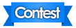 Contest in blue ribbon background