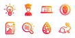 © blankstock - Artificial colors, Student and Report document line icons set. Skin condition, Face detect and Idea signs. Web lectures, Animal tested symbols. Natural flavor, Graduation cap. Science set. Vector