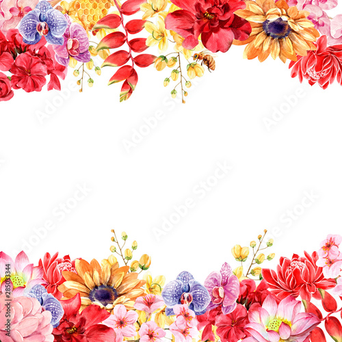 Flower bouquet isolated watercolor painting for illustration