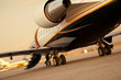 Business jet plane on the ground.