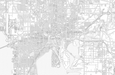 Tampa, Florida, USA, bright outlined vector map