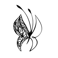 Wall Mural - Elegant vector butterfly isolated on white background.