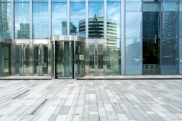 Empty floors and office buildings in the financial center, Qingdao, China