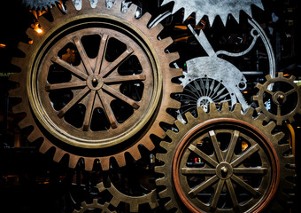 Wall Mural - Large cog wheels in the motor