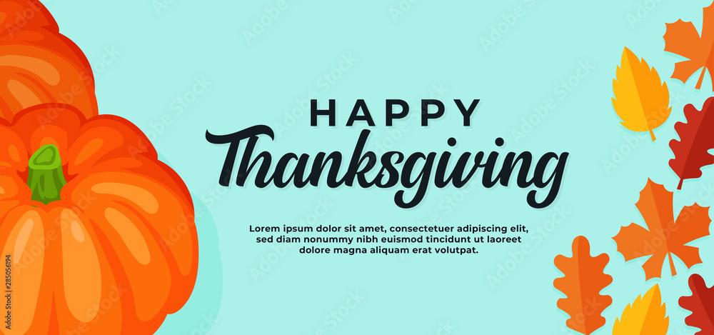 Happy thanksgiving day background. pumpkin illustration with fall dry ...