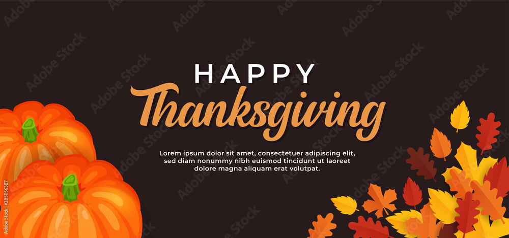 Happy thanksgiving day text background design with pumpkin fruit and ...