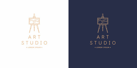 Poster - The original linear image of the art Studio. Isolated vector emblem.