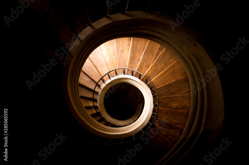 Fotografía Gothic staircase in medieval church. Spiral stairs.