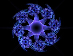 Poster - Abstract fractal color background with crossing circles and oval. Motion illustration.