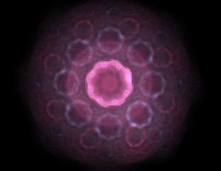 Poster - Abstract fractal color background with crossing circles and oval. Motion illustration.