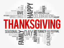 Thanksgiving Word Cloud Collage, Holiday Concept Background