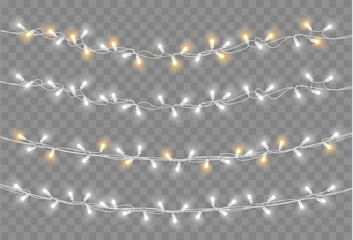 Poster - Christmas lights. Xmas string. Vector illustration of Christmas and New Year decoration