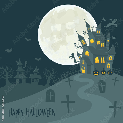 ハロウィン オバケのいるお城 Stock Vector Adobe Stock