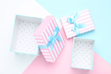 Open Gift Boxes On Colorful Background