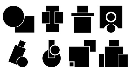 Poster - Set Abstract geometric vector logos. Set of simple geometric form.