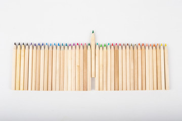 collection of colorful school pencils