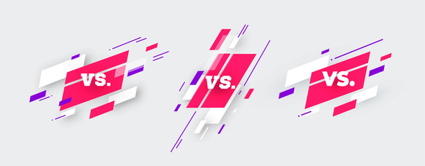 Set versus logo vs letters for sports and fight competition. MMA, Battle, vs match, game concept competitive vs. with simple graphic elements. on white background eps 10 Vector illustration