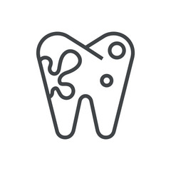 Wall Mural - Line icon tooth with caries