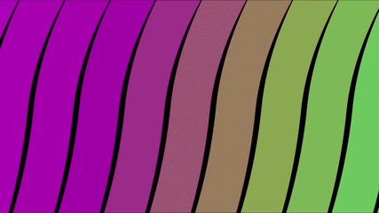 Poster - Graphic design of striped background moving waves. Animation. Abstraction of colorful moving wavy striped background.