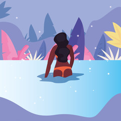 Sticker - woman summer time vacations design