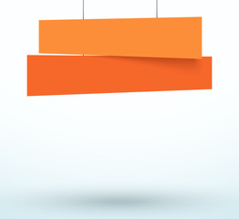 Poster - Hanging Title Ribbon 2 Line Overlapping Banner