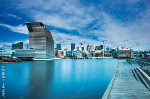 View from Sørenga in Oslo - downtown by the sea Canvas Print