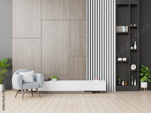 Cabinet Tv In Modern Living Room With Armchair On Wooden Wall Background Buy This Stock Illustration And Explore Similar Illustrations At Adobe Stock Adobe Stock