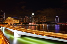 Esplanade Theatres On The Bay, At Singapore Marina Bay At Night
