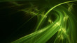 Abstract green background element on black. Fractal graphics 3d Illustration. Three-dimensional composition of glowing lines and motion blur traces. Movement and innovation concept.