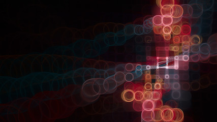 Poster - abstract background element. fractal graphics 3d illustration. wide format composition of grid cells