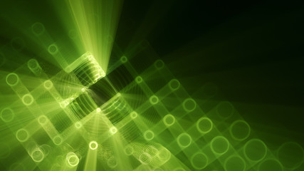 Poster - abstract background element. fractal graphics 3d illustration. wide format composition of grid cells